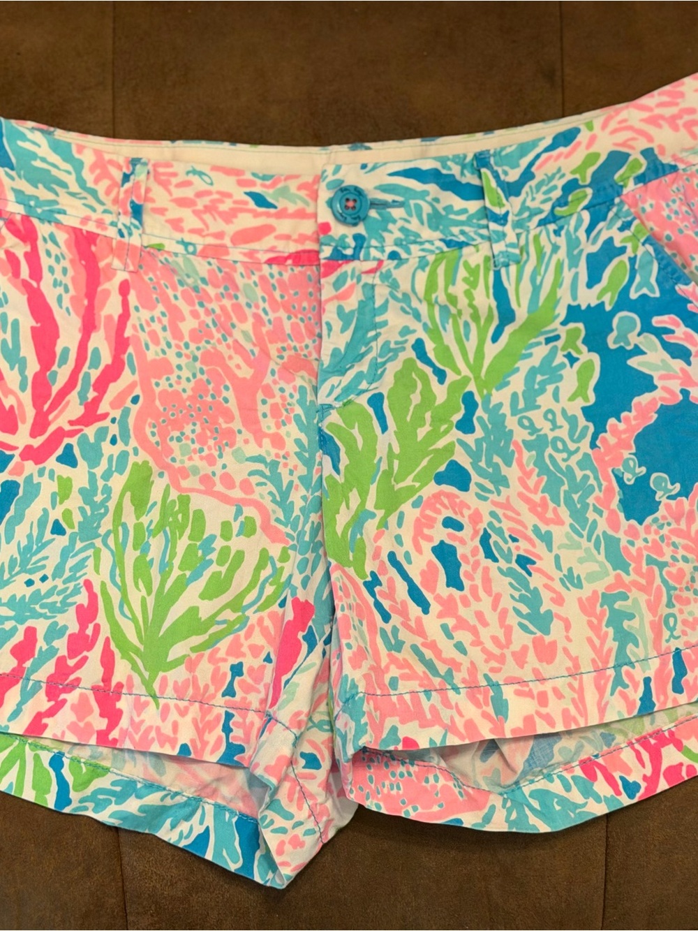 Lilly Pulitzer Coral Reef Print Shorts in Pink, Blue & Green